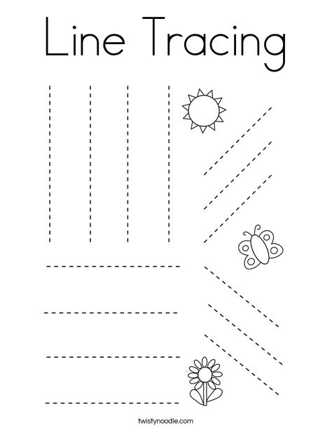 Types Of Lines Worksheet, Free Printable Preschool Worksheets, Lines Worksheet, Line Tracing Worksheets, Handwriting Worksheets For Kids, Pre K Worksheets, Line Tracing, Tracing Worksheets Free, Types Of Lines