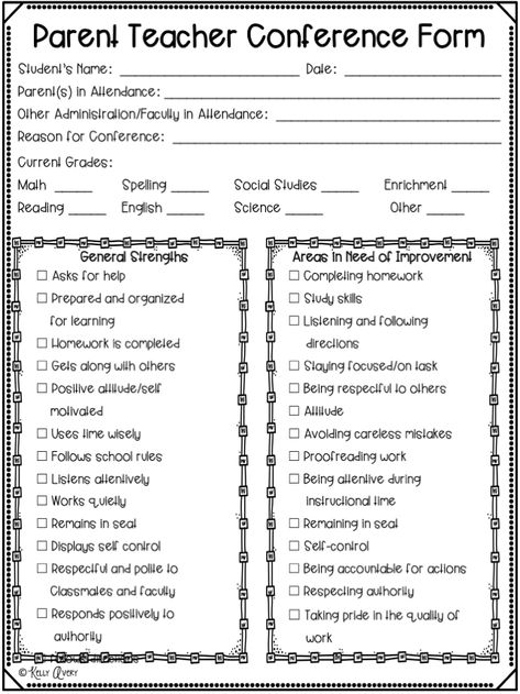 Parent Teacher Documentation Form, Conference Checklist, Conference Tips, Parent Teacher Interviews, Teacher Documentation, Parent Conferences, Parent Teacher Conference Forms, Parent Teacher Conference, Conference Forms