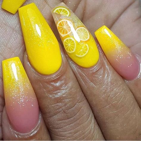 Acrylic Nails Yellow, Bright Summer Acrylic Nails, Popular Nail Colors, Yellow Nail Art, Yellow Nails Design, Yellow Nail, Nails Yellow, Vacation Nails, Unique Acrylic Nails