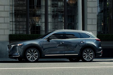 2022 Mazda CX-9 Improved With Standard AWD And New Trim - It's now cheaper to drive off in an AWD-equipped CX-9. Mazda Suv, Mazda Cx9, 2022 Wallpaper, Car Buying Guide, Large Suv, Military Gear Tactical, Mazda Cx 9, Mid Size Suv, Chevrolet Traverse