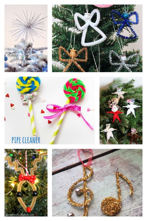 30 Fun & Easy Pipe Cleaner Ornament Ideas To Make This Christmas Christmas Ornaments Pipe Cleaners, Pipe Cleaner Ornaments For Kids, Pipecleaner Christmas Crafts For Kids, Things To Make Out Of Pipe Cleaners, Holiday Craft Ideas For Kids, Pipe Cleaner Christmas Crafts, Pipe Cleaner Christmas Ornaments, Pipe Cleaner Ornaments, Pipe Cleaner Christmas