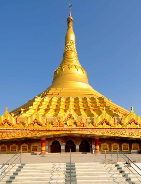 Dhamma Pattana - photos of Global Pagoda Pagoda Temple, Buddha Home Decor, Vipassana Meditation, Myanmar Travel, Places Of Interest, Incredible India, India Travel, Where The Heart Is, Places Around The World