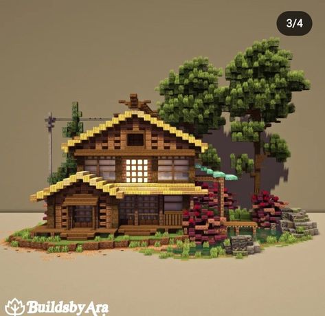 Cool Simple Minecraft Houses, Minecraft Japanese Farm Ideas, Retro Minecraft House, Japanese Blacksmith Minecraft, Minecraft Japanese Window, Japanese Style Farm Minecraft, Japanese Enchanting Room Minecraft, Minecraft Square House, Minecraft Ghibli Builds