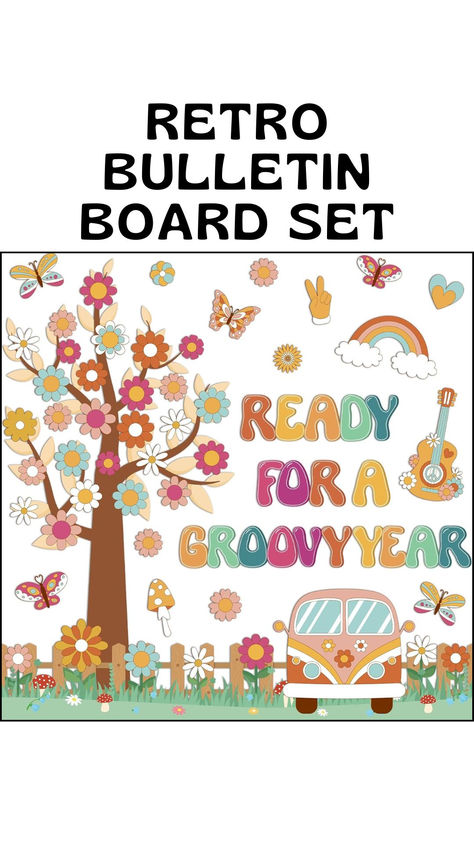 Groovy Classroom Decorations Retro Boho Tree Bulletin Board Set Hippie Daisy Cutouts Motivational Educational Bulletin for Elementary Preschool Back to School Wall Decoration Teachers Supplies Groovy Theme Classroom, Groovy Bulletin Board Ideas, Retro Bulletin Board Ideas, Teachers Supplies, Tree Bulletin Board, Preschool Back To School, Groovy Classroom, Groovy Theme, Bulletin Board Tree