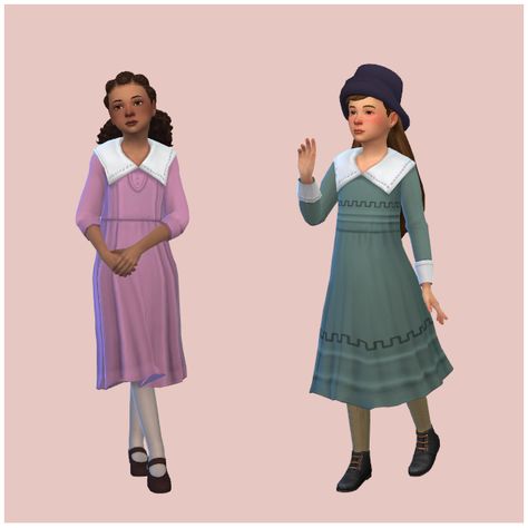 Sims 4 Decades Challenge, Sims 4 Children, Sims 4 Mm Cc, Sims 4 Dresses, Sims 4 Mm, Sims 4 Characters, Sims 4 Toddler, Dress With Pleats, Sims4 Clothes