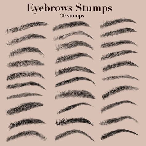 Eyebrows Stamps for Procreate 30 brushes Procreate brushes #procreatebrushes brushes #brushes brush #brush free brushes #freebrushes freebrush #freebrush #procreate 2.752 Membentuk Alis, Eyebrow Stamp, Daily Makeup Routine, How To Draw Eyebrows, Seni Dan Kraf, Art Tools Drawing, Daily Makeup, Eyebrow Makeup, Art Tutorials Drawing