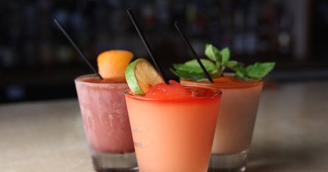 The best way to stay cool this summer. Blender Cocktails, Alcoholic Slushies, Sweet Tea Vodka, Wine Slushie, Sno Cones, Frozen Margaritas, Nyc Bars, Frozen Cocktails, Summer Entertaining