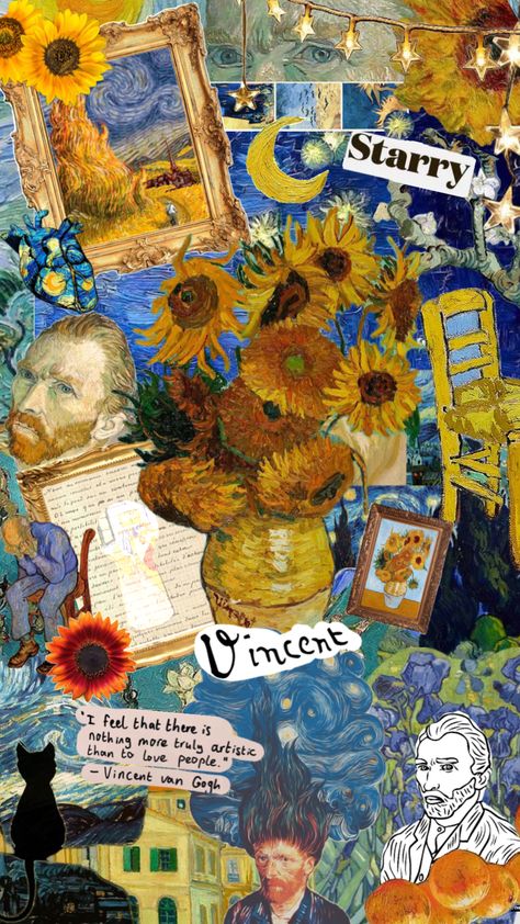 #vangogh #vangoghart #vincentvangogh #art #artist #fineart Van Gogh Aesthetic, Background Screensavers, Van Gogh Wallpaper, Van Gogh Quotes, Arte Van Gogh, Sunflower Wallpaper, Van Gogh Art, Collage Art Mixed Media, Phone Wallpaper Images