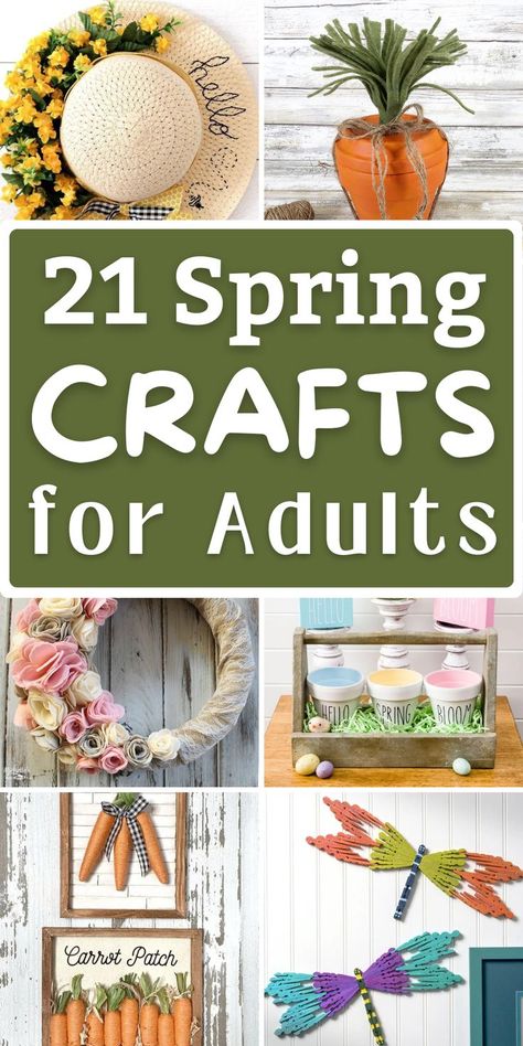 Get ready for Spring with these fun and creative Spring Crafts for Adults! From spring home decor to diy projects, there’s something for everyone. Make your own spring wreaths, paper flowers, and terra cotta pot crafts to bring a touch of nature into your home. Spring Crafts For Adults, April Crafts, Diy Spring Crafts, Easter Crafts For Adults, Arts And Crafts For Adults, Terra Cotta Pot Crafts, Spring Decor Diy, Diy Crafts For Adults, Spring Easter Crafts