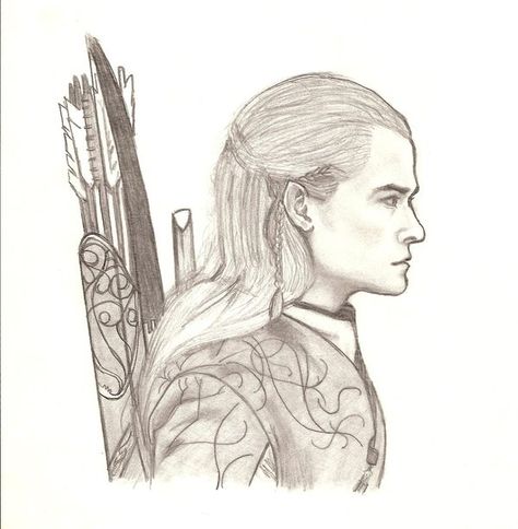 Okay now this is gorgeous!!  I must say, Le melin, Legolas♥ Legolas Drawing, Lotr Drawings, Legolas Mother, Orlando Bloom Legolas, Hunger Games Fan Art, John Howe, Hobbit Art, Middle Earth Art, Arrow Drawing