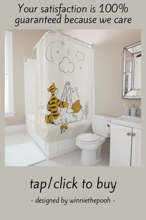 Winnie The Pooh Bathroom, Looking Up At The Sky, Pooh Piglet, Shower Hooks, Custom Shower Curtains, Custom Shower, Pooh Bear, Heartwarming Stories, Disney Winnie The Pooh