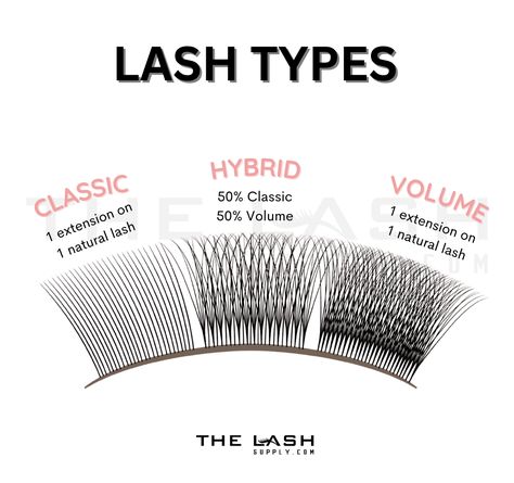 Looking for the perfect lash style for your clients? Check out our guide to Classic, Hybrid, and Volume styles! Classic lashes involve one extension on one natural lash, while Hybrid combines 50% volume and 50% classic lashes. Volume style attaches multiple extensions on one natural lash for a more dramatic look. Pin it to share it with your clients and help them achieve their dream lash style! #TheLashSupply #LashStyles #LashExtensions Lash Tips, Lashes Volume, Classic Lashes, Lash Styles, Lash Style, Dramatic Look, Natural Lashes, Lash Extensions, Lashes