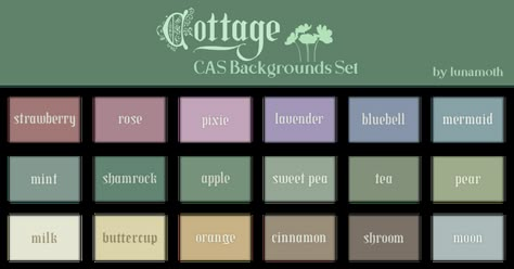 Ts4 Cas Background, Cottage Palette, Background One Color, Sims 4 Cas Background, Cas Background, Strawberry Roses, Cc Mods, Orange Moon, Apple Tea