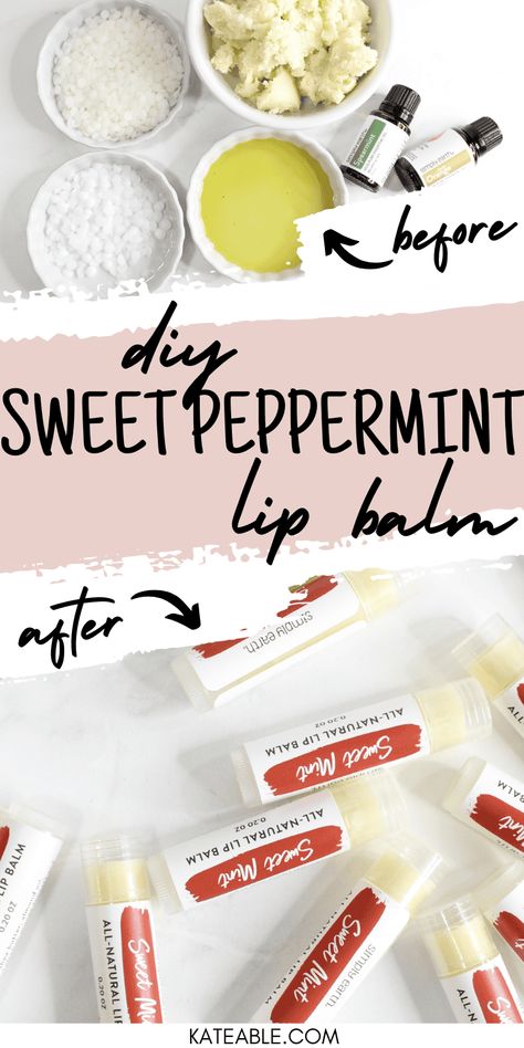 DIY Peppermint Lip Balm Recipe - Chapstick Diy Recipes, Easy Diy Lip Balm, Chapstick Recipe Homemade, How To Make Lip Balm, How To Make Lip Gloss, Lipbalm Diy, Chapstick Diy, Peppermint Lip Balm Recipe, Beeswax Lip Balm Recipe