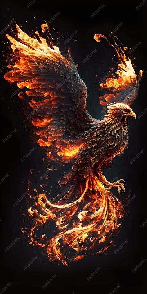 Premium Photo | Photo phoenix flame bird Pictures Of Flames, Phoenix Wallpaper Hd, Real Phoenix Bird, Phoenix Sculpture, Flames Wallpaper, Sculpture Reference, Phoenix Bird Art, Alas Tattoo, Phoenix Tattoo Feminine