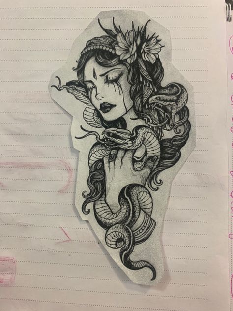 Medusa Cover Up Tattoo, Medusa Shoulder Tattoos For Women, Feminine Neotraditional Tattoo, Medusa Shoulder Tattoo, Traditional Tattoo Woman, Neo Tattoo, Medusa Tattoo Design, Buddha Tattoo Design, Feminine Tattoo Sleeves