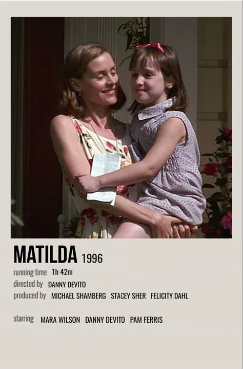 Matilda Movie Poster, Matilda Aesthetic, Matilda Movie, My Sweet Audrina, Miss Honey, Tv Posters, Posters Minimalist, Polaroid Posters, Iconic Movie Posters