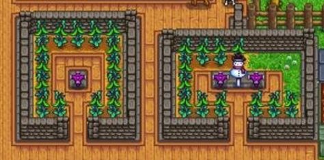 Trellis design Stardew Valley Trellis Layout, Stardew Decoration, Farm Layouts, Greenhouse Design, Dome Greenhouse, Aluminium Greenhouse, Green House Design, Cozy Gaming, Greenhouse Interiors