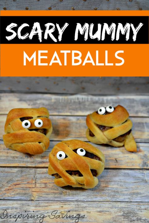 Kid Friendly Meatballs, Halloween Snack For Kids, Mummy Meatballs, Halloween Meatballs, Halloween Charcuterie Board, Halloween Snacks For Kids, Halloween Charcuterie, Halloween Snack, Snack For Kids