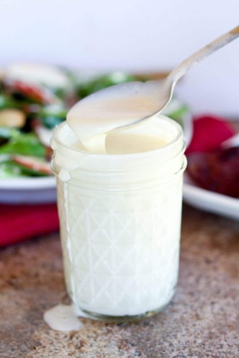 Sweet and salty salad with homemade goat cheese dressing is a salad worth actually remembering. Goat Cheese Salad Dressing, Vegan Goat Cheese, Goat Cheese Dressing, Homemade Goat Cheese, Greek Salad Pasta, Recipe Images, Dressing Recipe, Sweet Dress, Sweet And Salty