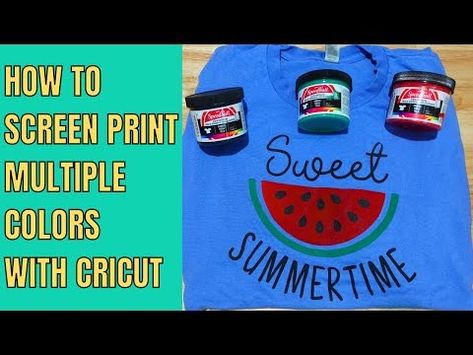 How to screen print multiple colors with Cricut - screen printing tutorial - YouTube Screen Printing Multiple Colors, Silk Screen Printing Diy, Screen Printing Tutorial, Diy Screen Printing, Silk Screen Printing, Cricut Ideas, Do More, Screen Print, One Color