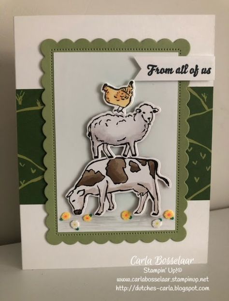 Stamping Up On The Farm, Farm Cards Ideas, Day At The Farm Stampin Up Cards, Su On The Farm Cards, Stampin Up Day At The Farm Dsp, Stampin Up On The Farm Cards, Stampin Up On The Farm, Farm Cards, Barnyard Animals