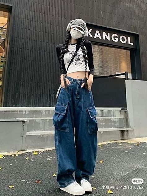 Acubi Jean Outfit, American Assassin, High Waist Denim Pants, Loose Clothes, Jeans Summer, Summer Pants Women, Denim Cargo Pants, Streetwear Jeans, Denim Decor