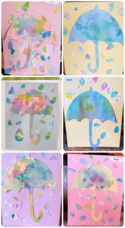 Rain Drops & Umbrellas {Drop, Then Blot} - Umbrella Craft, Weather Art, Weather Crafts, April Crafts, Spring Art Projects, Weather Theme, April Art, Umbrella Art, Spring Preschool