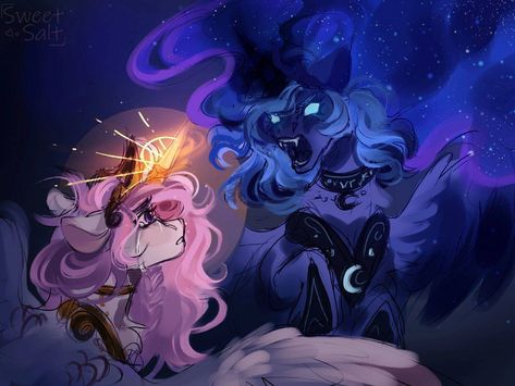 Mlp Captain Celaeno, Mlp Daybreaker And Nightmare Moon, Princess Luna X King Sombra Family, Princess Luna Tattoo, Mlp Nightmare Moon Fanart, Luna And Celestia Mlp, Luna And Celestia Fanart, Mlp Luna Fanart, Princess Luna Redesign