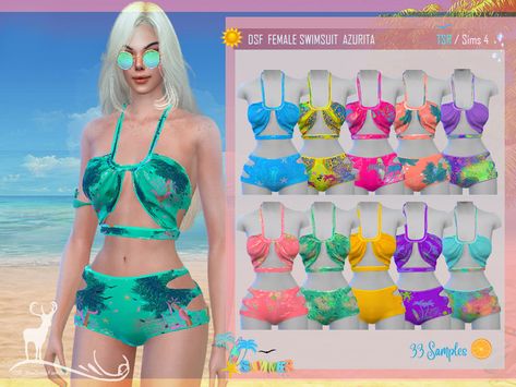 Sims 4 Female Swimsuit, Dansimsfantasy Cc, Sims 4 Cc Hair, Female Swimsuit, Sims Clothes, The Sims 4 Packs, Sims 4 Body Mods, Clothing Female, Sims 4 Dresses