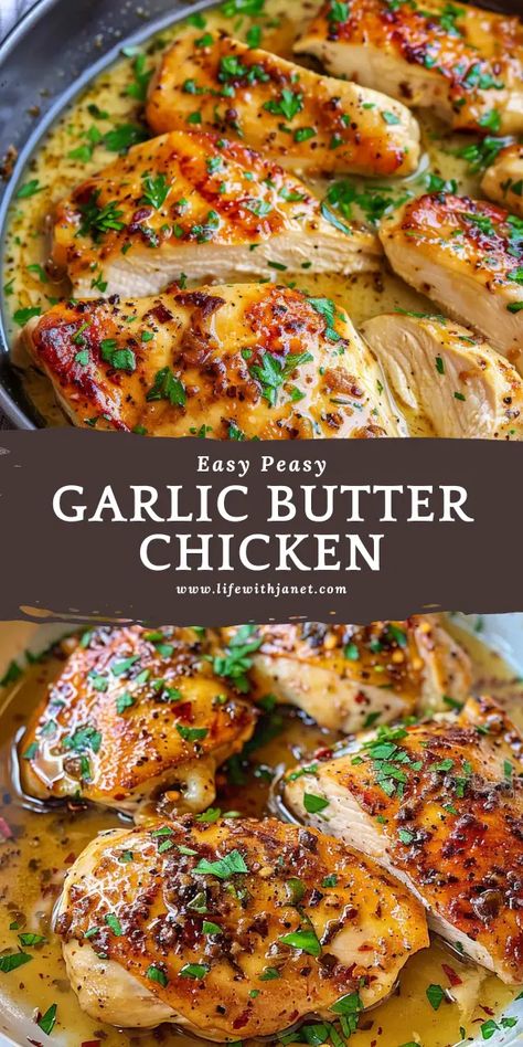 Garlic Butter Chicken Boneless Chicken Recipes, French Chicken Recipes, Chicken Reci, Delicious Chicken Recipes, Allergy Recipes, Man Recipes, Cozy Dinner, Food Video, Butter Chicken Recipe