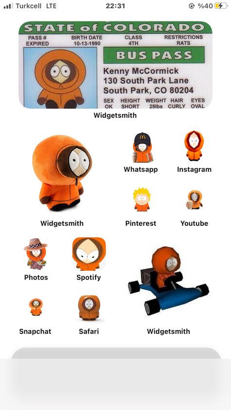 I made this 💀💀 South Park Phone Theme, South Park Homescreen, South Park App Icons, Kenny Mccormick Wallpaper, Sp Pfp, Widgets Design, South Park Wallpaper, Ios Home Screen Ideas, Parking App