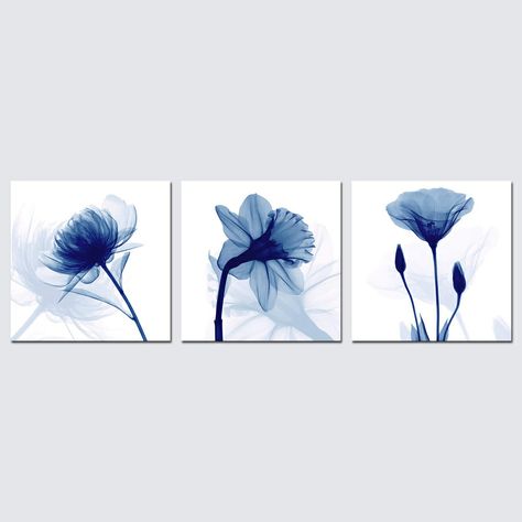 Wieco Art Blue Abstract Flowers 3 Panels Giclee Canvas Prints Wall Art Modern Pictures Artwork for Living Room Bedroom and Home Decorations P3RFL057-3030 Modern Pictures, Artwork For Living Room, Modern Wall Art Canvas, Abstract Decor, Master Bedrooms, Wall Art Modern, Living Room Pictures, Art Blue, Prints Wall Art