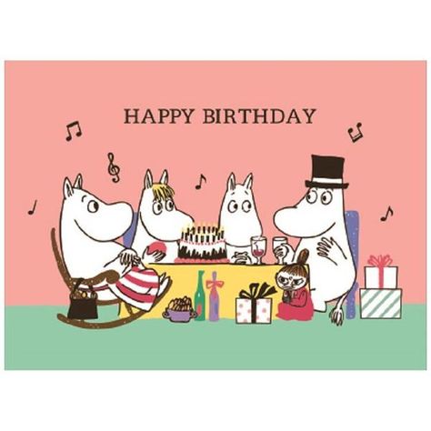 Moomin Birthday Cards, Moomin Birthday, Moomin Wallpaper, Moomin Valley, Happy Birthday Meme, Tove Jansson, Birthday Meme, Cute Messages, Scrapbook Printables