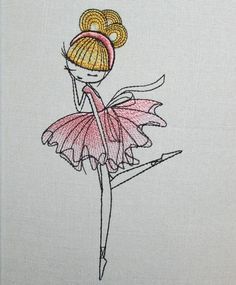 Traceable Patterns, Embroidery Tips And Tricks, Color Doodles, Embroidery Patterns Free Templates, Ballerina Embroidery Design, Ballerina Embroidery, Ballet Girl, Embroidery Tips, Embroidery Letters