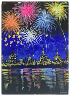 Fireworks Painting, Pinots Palette Paintings, New Year Vibes, Decorating For Easter, How To Draw Fireworks, Celebration Art, Firework Painting, Palette Painting, Palette Wall