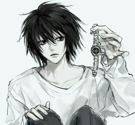 Notes Art, L Lawliet, Tv Girls, Handsome Anime Guys, Manga Drawing, Easy Drawings, Aesthetic Pictures, Anime Guys, Profile Picture