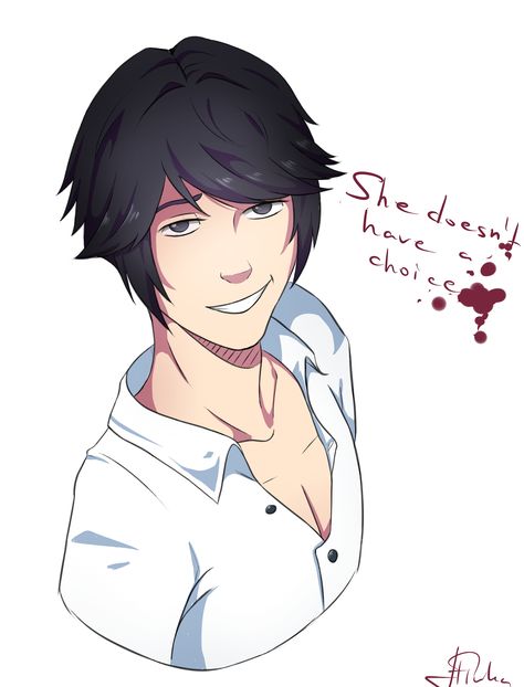 It's my 1st  art of #YandereKun from #Yanderesimulator Ayato Aishi, Yandere Kun, Yandere Simulator Memes, Yendere Simulator, Male Yandere, Yandere Girl, Corpse Party, Yandere Manga, Yandere Boy