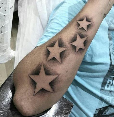 Star Sleeve Tattoo, Best Star Tattoos, Star Tattoos For Men, Hand Tattoo Images, Shooting Star Tattoo, Tattoo Ideas Males, Number Tattoo, Nautical Star, Famous Tattoos