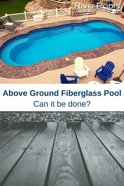 Can you build a fiberglass pool above ground? Should you? Read our article to find out! Above Ground Fiberglass Pool Ideas, Fiberglass Above Ground Pool, Fiberglass Pool With Wood Deck, Above Ground Fiberglass Pools, Above Ground Pool With Shallow End, Partially Buried Above Ground Pool, Fibreglass Above Ground Pool, 24 Foot Above Ground Pool, Fiberglass Swimming Pools