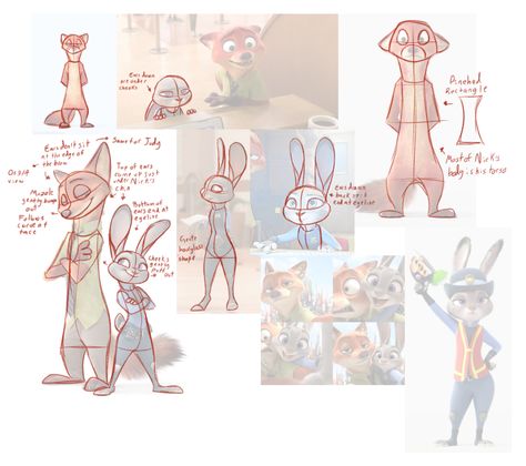 #zootopia #body #construction #torso #charcter #design #fox #bunny #Nick #Judy Zootopia Art Character Design, Zootopia Anatomy, Zootopia Design, Zootopia Concept Art, Nick Judy, Zootopia Characters, Concept Art Character Design, Character Design Tips, Zootopia Art