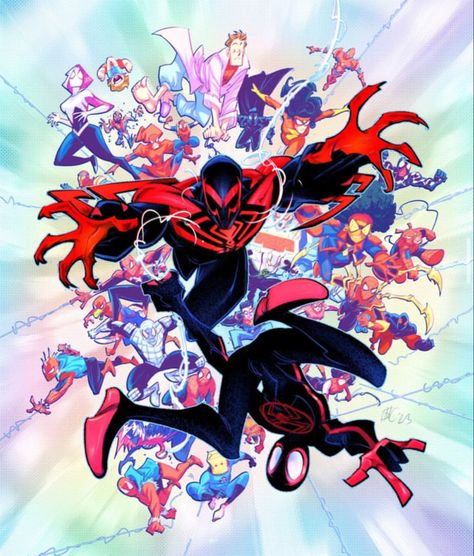 Spider Man 2099 Across The Spider Verse Fanart, Spider Man 2099 Across The Spider Verse, Across The Spider Verse Art, Spider Society, Leo Romero, Marvel 2099, Spiderman Across The Spider Verse, Spiderman 2099, Marvel Art Drawings