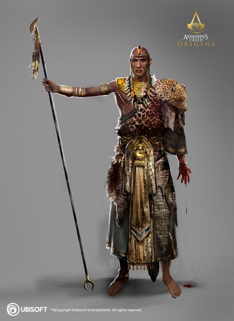 Satanasov Egyptian Character Design, Ac Origins, Priest Costume, Assassin's Creed Origins, Art Exploration, Female Samurai, Pathfinder Rpg, Aztec Art, Male Character