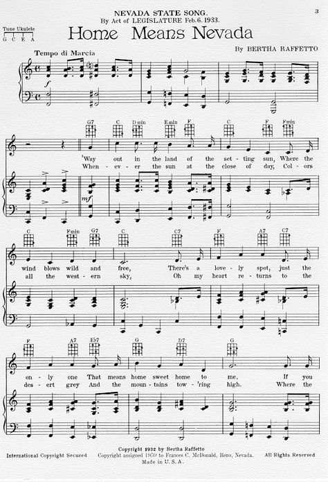Home Means Nevada by Bertha Raffetto Home means Nevada Home means the hills, Home means the sage and the pine. Out by the Truckee, silvery rills, Out where the sun always shines, Here is the land which I love the best, Fairer than all I can see. Deep in the heart of the golden west Home means Nevada to me. Nevada Day, State Song, Nevada Homes, Nevada Travel, Nevada State, Reno Tahoe, West Home, Virginia City, Nevada Usa