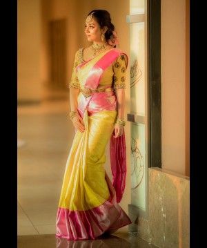 Vidya Pradeep (aka) Vidya - 65 Vidya Pradeep, Saree Belt, South Indian Wedding Saree, Lichi Silk Saree, Saree Party Wear, Saree With Belt, Wedding Saree Blouse, Wedding Saree Blouse Designs, Simple Sarees