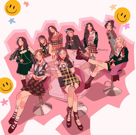 K Pop Funny, Twice The Feels, Posters Kpop, Pop Fanart, Twice Group, Twice Fanart, Art Student, Yae Miko, Kpop Drawings