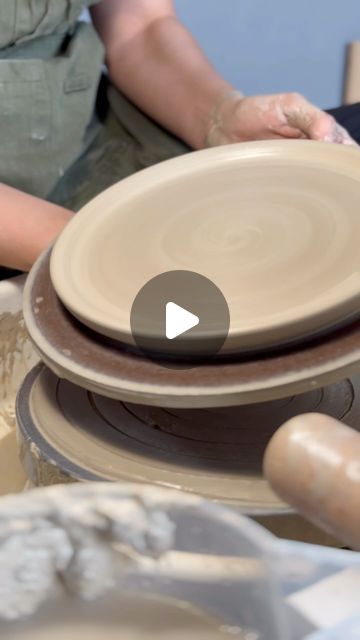 Terra Lumina Studio on Instagram: "Quick trick for attaching the bat on the wheel and how to throw a plate in the reel ✌🏼

I need to thank @floriangadsby for the bat trick: it works like a charm and I can use the same pressed clay for multiple bats, therefore multiple vessels!

I love throwing plates. I find it extremely satisfying and easy to do, even though I have the feeling most ceramists don’t like the process. Plates are extremely fragile and a bit difficult to trim. Nonetheless, I think with some practice and patience they can be learned and one can have fun with all the variations that can be done to the rim!

If you’ve noticed, I don’t cut the base from the bat at the end. This for two reasons: first, it’s extremely easy to cut too high and ruin the base of the plate; secondly, w Throwing A Plate On The Wheel, Throwing Plates On The Wheel, Plate Throwing, Throwing Clay, Clay Plates, Wheel Throwing, Large Plates, Thrown Pottery, Pottery Plates