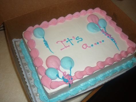 My Gender Cake! Reveal is tomorrow... Rectangle Gender Reveal Cake, Gender Reveal Cake Sheet, Gender Reveal Sheet Cake Ideas, Gender Reveal Sheet Cake, Cake Reveal, Baby Shower Sheet Cake, Cake Rectangle, Gender Cake, Sheet Cake Ideas