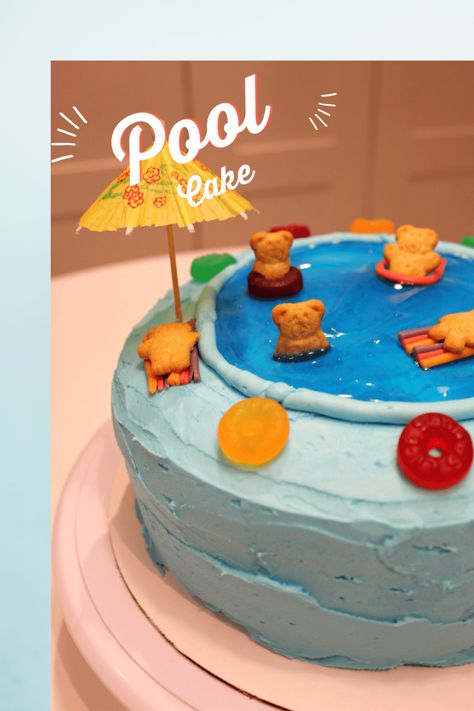 A Simple Swimming Pool Cake - Pretty Petunias Simple Swimming Pool, Pool Cakes, Pool Birthday Cakes, Swimming Pool Cake, I Want Chocolate, Flamingo Cupcakes, Kid Cakes, Cake Pretty, Pool Party Cakes