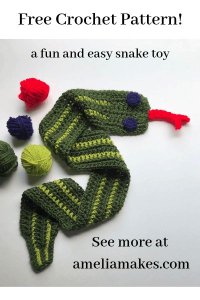 Crochet snake toy crochet project Snake Granny Square, Easy Crochet Snake Pattern Free, Small Snake Crochet Pattern Free, Crocheted Snake Pattern, Crochet Snake Hide, Snake Scarf, Crochet Cobra Snake Pattern, Easy Recycled Crafts, Crochet Snake